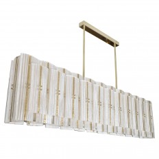 Linear polished brass chandelier 